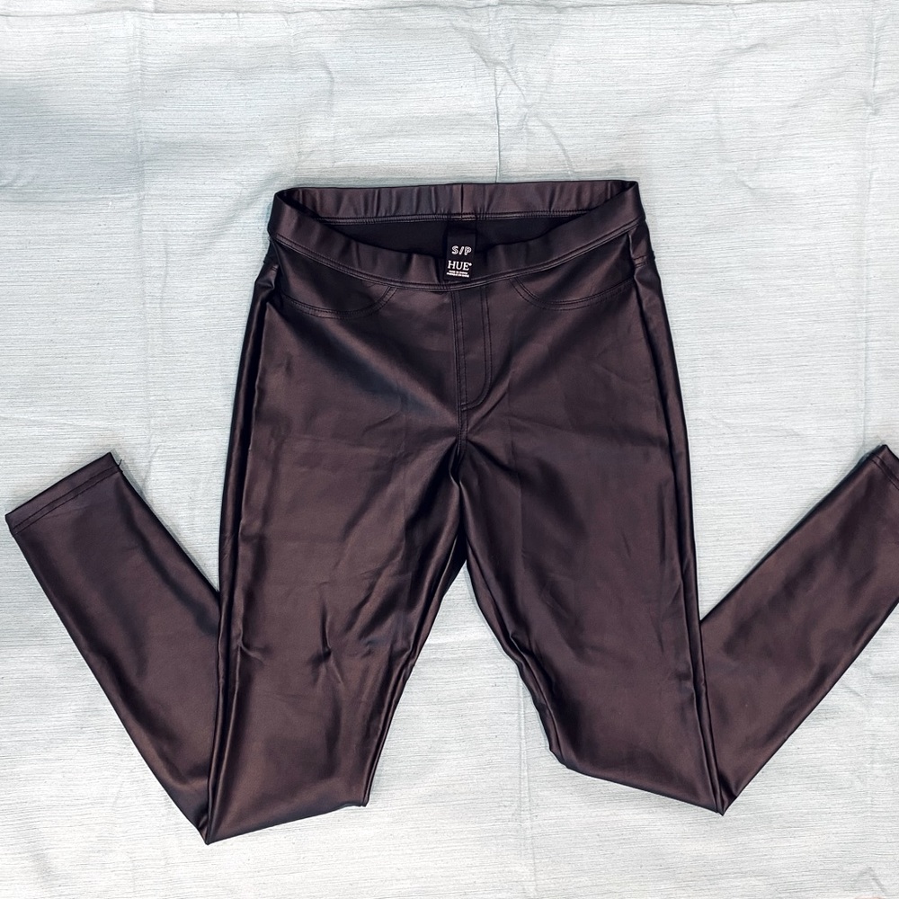 Hue Leatherette Black Leggings